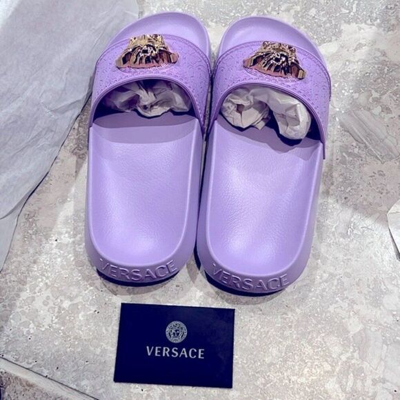 VERSACE Medusa Slide Sandals in Purple, Size EU36 New in Box - Picture 5 of 12